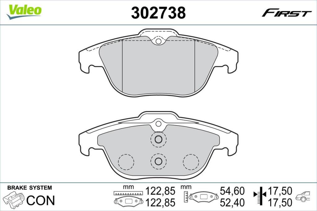 Jogo de 4 pastilhas de travão VALEO ref. 302738